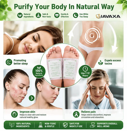🌿 Brand New Upgrade Glowhu® Detox FootPatch – 10-Pack | Detox, Weight Loss, Sleep Support & Foot Pain Relief
