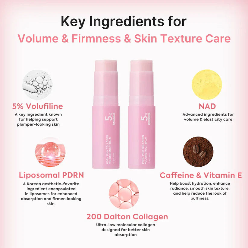 🔥LAST DAY 70% OFF  Pink Collagen Volume Balm Stick with 5% Volufiline 💖