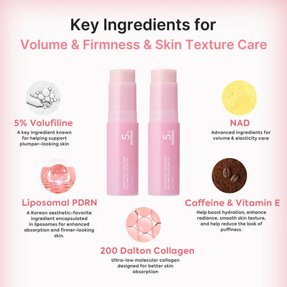 🔥LAST DAY 70% OFF  Pink Collagen Volume Balm Stick with 5% Volufiline 💖