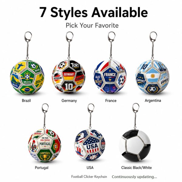 ⚽ Collectible Soccer Fidget Keychain — Press, Click & Carry Your Team Spirit