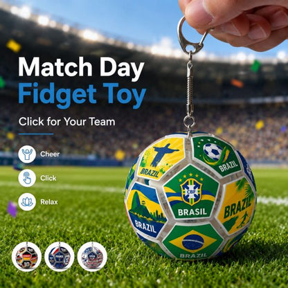⚽ Collectible Soccer Fidget Keychain — Press, Click & Carry Your Team Spirit